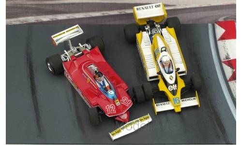 Ferrari + Renault 2er-Set: 312 T4 + RS 12, Formel 1, GP Frankreich, G.Villeneuve, No.27, 1979