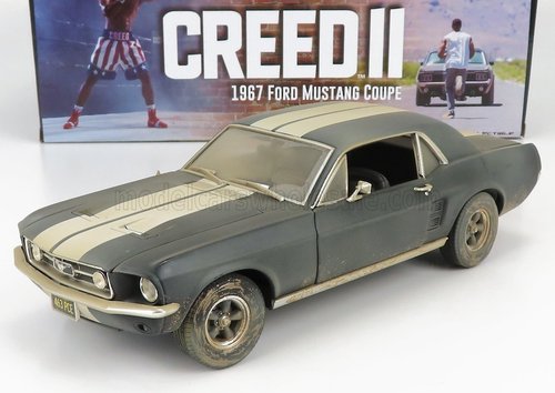 Creed II (2018) - Adonis Creed's 1967 Ford Mustang Coupe - Matte Black with White Stripes (Weathered